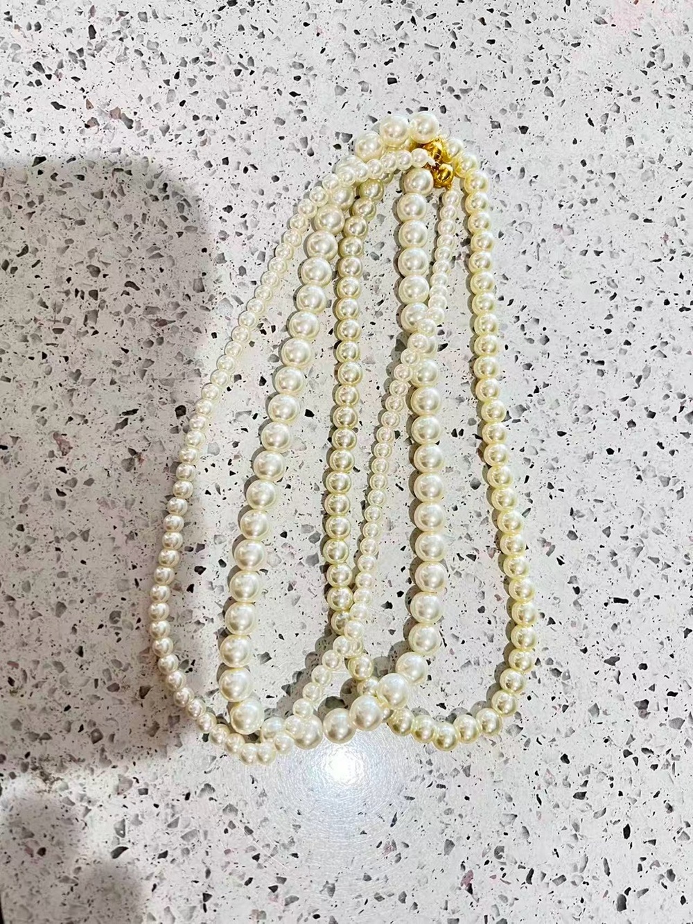 Creamy-White Faux Pearls Strand Necklace Set,Gold-Tone Magnetic Ball Clasp